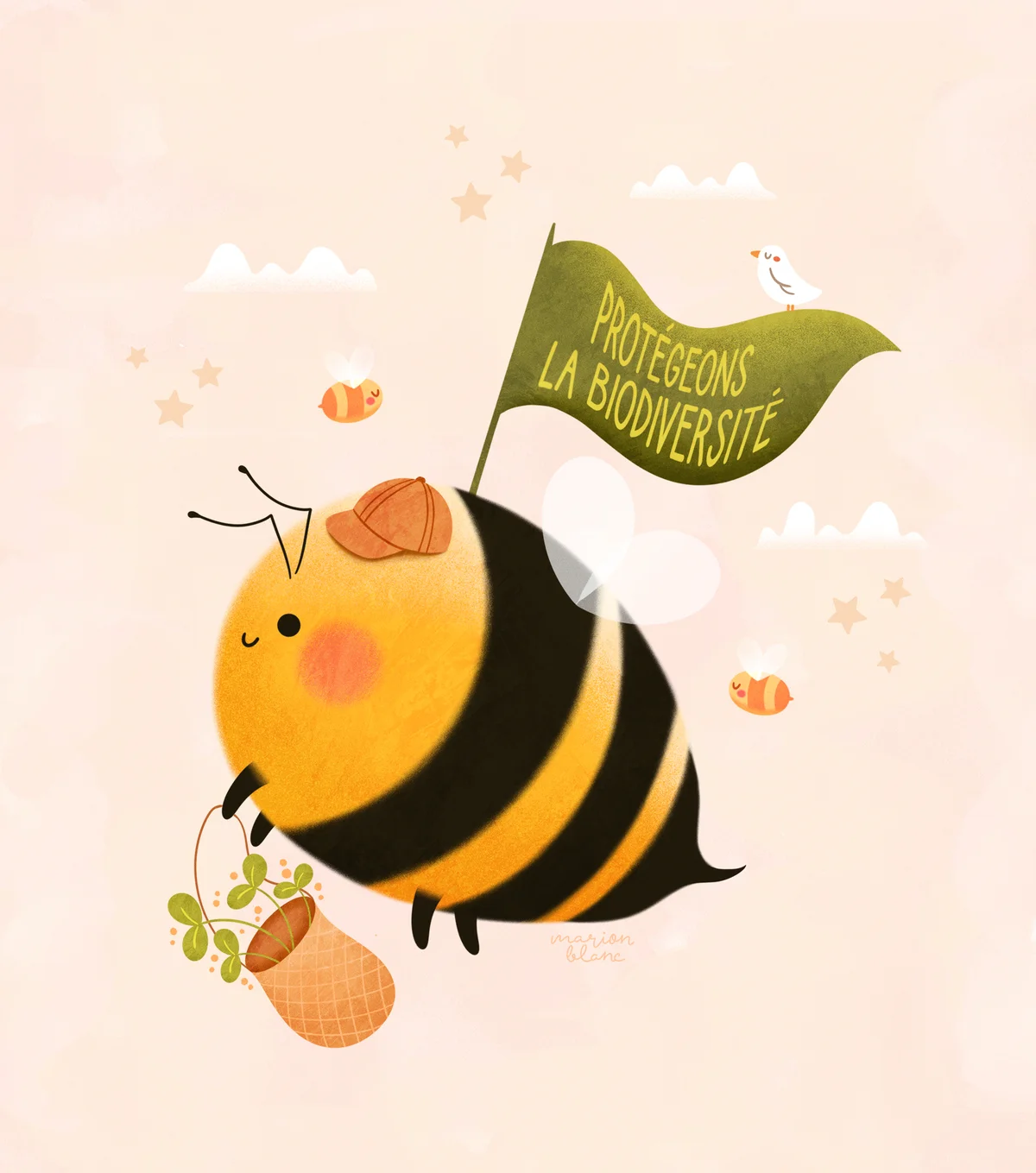 Une illustration de Marion Blanc autour de la biodiversité.